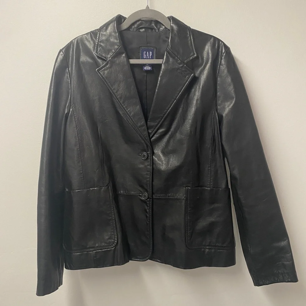 y2k gap leather jacket - Picture 1 of 5